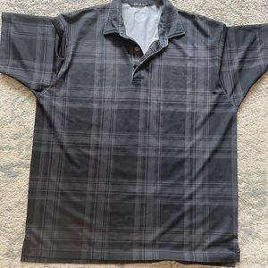 Travis Mathew plaid gold polo size XL